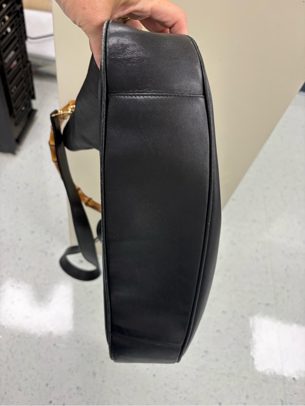 Tom Ford Era Gucci Black Leather Bamboo 2-Way Hobo Bag Read Info Quiet Luxury - Picture 3 of 10